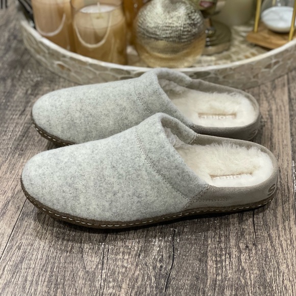 Sorel Women's Nakiska Scuff Slipper Indoor & Outdoor Gray Suede & Felt - Picture 3 of 12